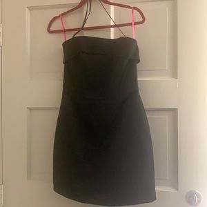 Betsey Johnson, black satin, cocktail dress